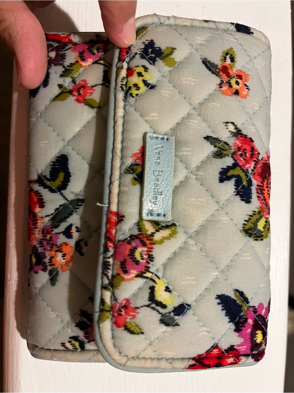 Vera Bradley Light Blue Quilted Floral Card Holder